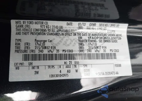2013 Ford Focus Se from USA, damaged, VIN 1FADP3K26DL230729